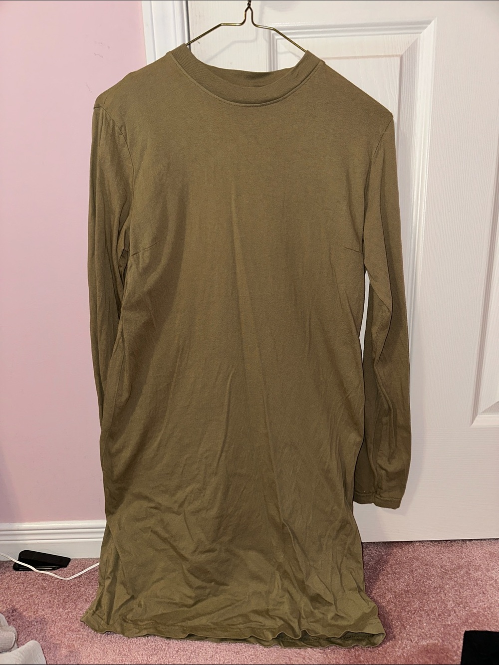 Simons Twik Olive Green Long-Sleeve Dress